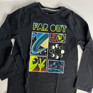 Boy's Long-Sleeved Tee with Space Theme